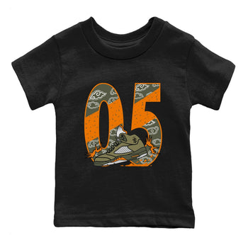 5s Olive shirt to match jordans Agressive Dribble sneaker tees Air Jordan 5 Retro Olive SNRT sneaker release tees baby toddler Black 2 cotton Shirt