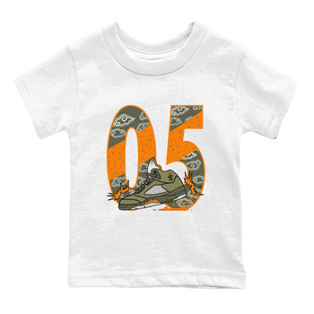 5s Olive shirt to match jordans Agressive Dribble sneaker tees Air Jordan 5 Retro Olive SNRT sneaker release tees baby toddler White 2 cotton Shirt