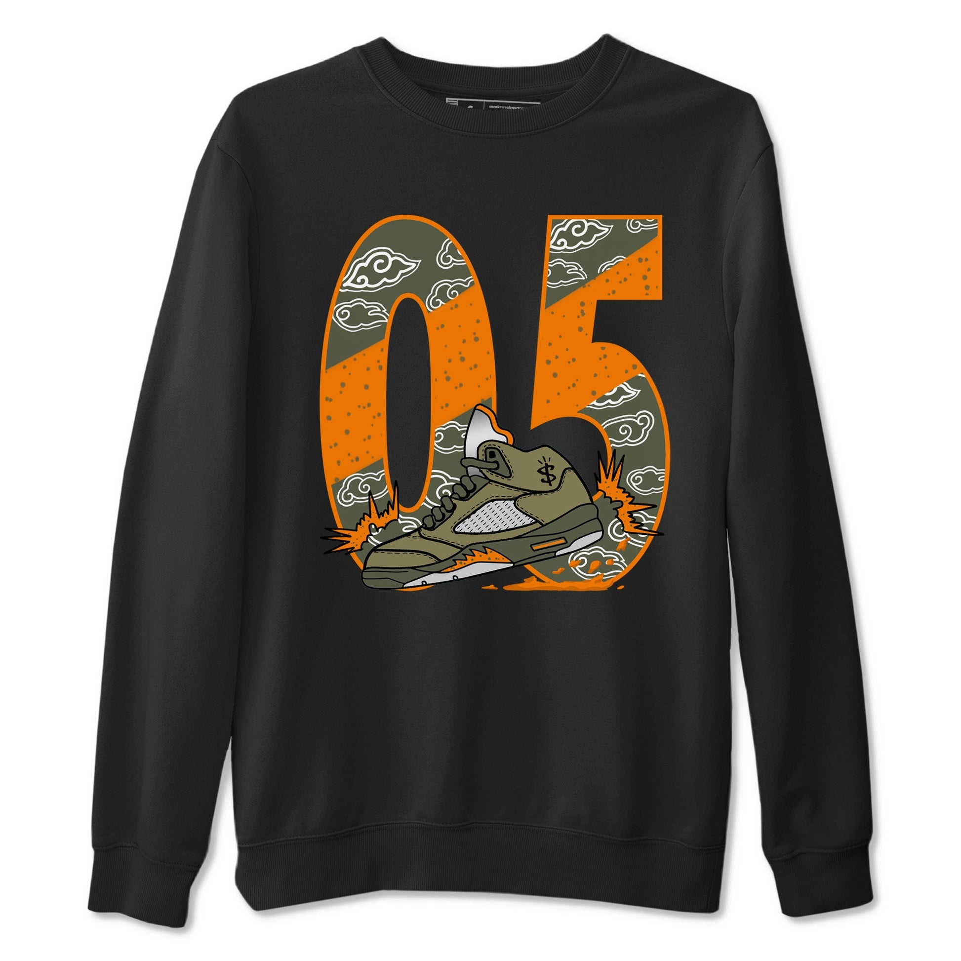 5s Olive shirt to match jordans Agressive Dribble sneaker tees Air Jordan 5 Retro Olive SNRT Sneaker Release Tees unisex cotton Black 2 crew neck shirt