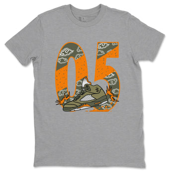5s Olive shirt to match jordans Agressive Dribble sneaker tees Air Jordan 5 Retro Olive SNRT Sneaker Release Tees unisex cotton Heather Grey 2 crew neck shirt