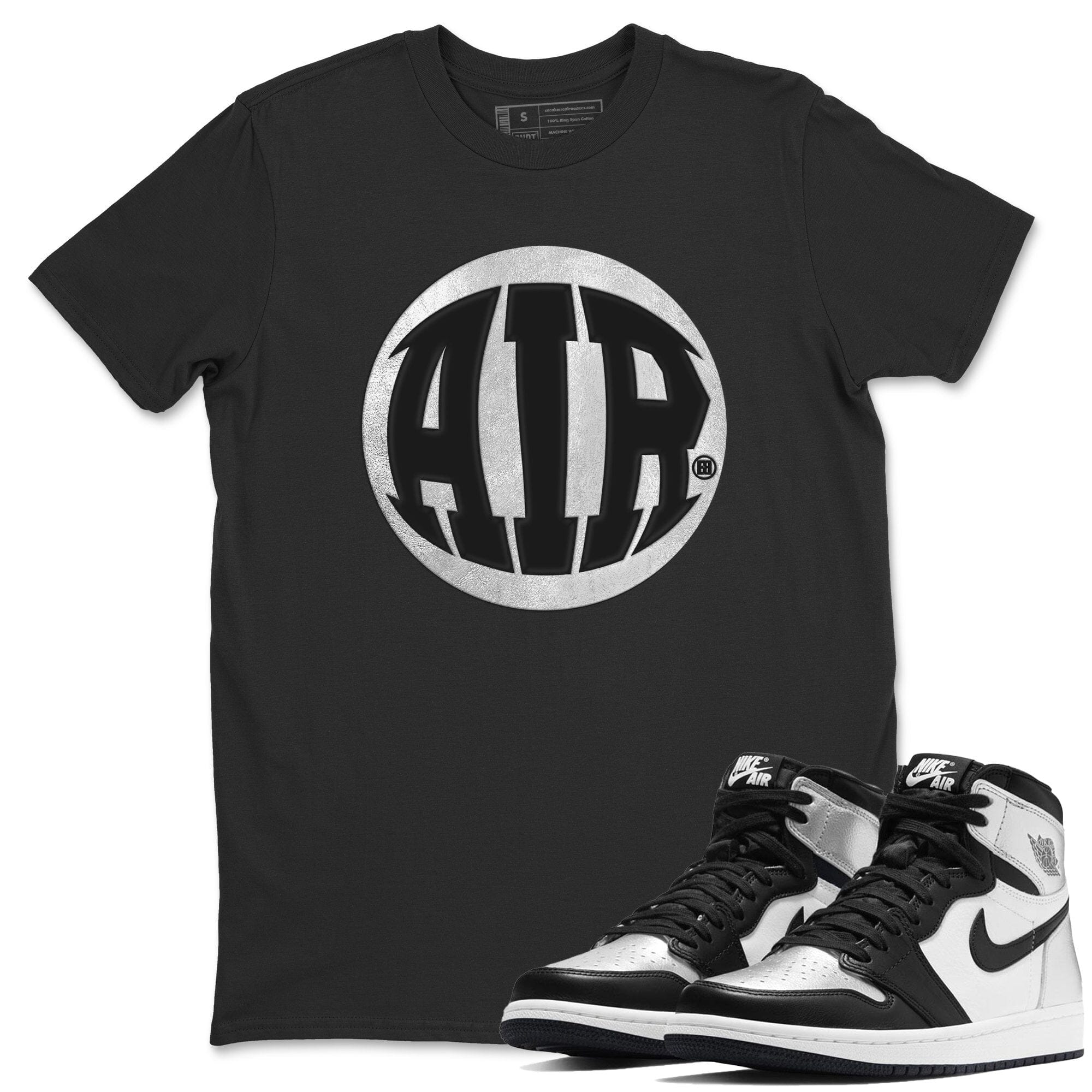 black and silver jordan 1 shirt