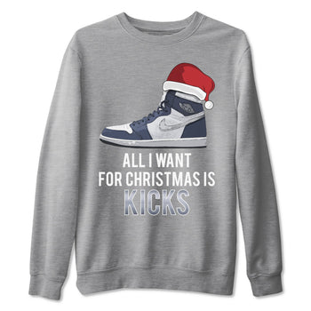 Jordan 1 Midnight Navy Sneaker Match Tees All I Want For Christmas Is Kicks Sneaker Tees Jordan 1 Midnight Navy Sneaker Release Tees Unisex Shirts