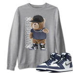 Jordan 1 Midnight Navy Sneaker Match Tees Bear Swaggers Sneaker Tees Jordan 1 Midnight Navy Sneaker Release Tees Unisex Shirts