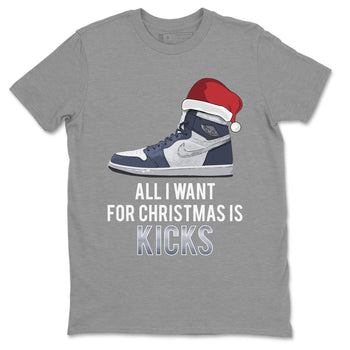 Jordan 1 Midnight Navy Sneaker Match Tees All I Want For Christmas Is Kicks Sneaker Tees Jordan 1 Midnight Navy Sneaker Release Tees Unisex Shirts