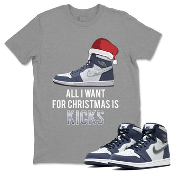 Jordan 1 Midnight Navy Sneaker Match Tees All I Want For Christmas Is Kicks Sneaker Tees Jordan 1 Midnight Navy Sneaker Release Tees Unisex Shirts