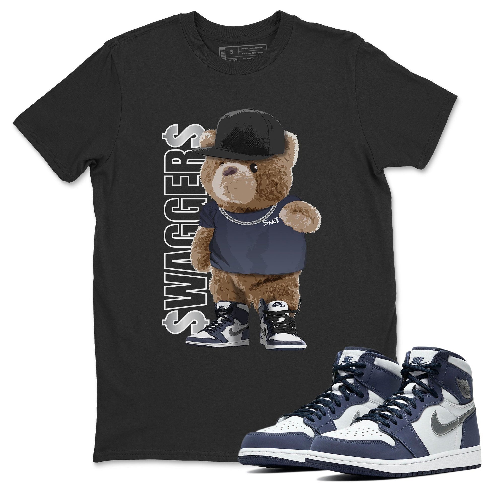 Jordan 1 Midnight Navy Sneaker Match Tees Bear Swaggers Sneaker Tees Jordan 1 Midnight Navy Sneaker Release Tees Unisex Shirts