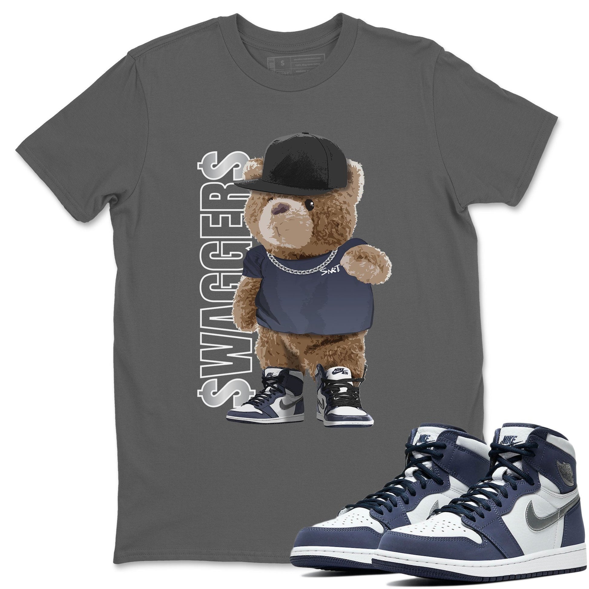 Jordan 1 Midnight Navy Sneaker Match Tees Bear Swaggers Sneaker Tees Jordan 1 Midnight Navy Sneaker Release Tees Unisex Shirts