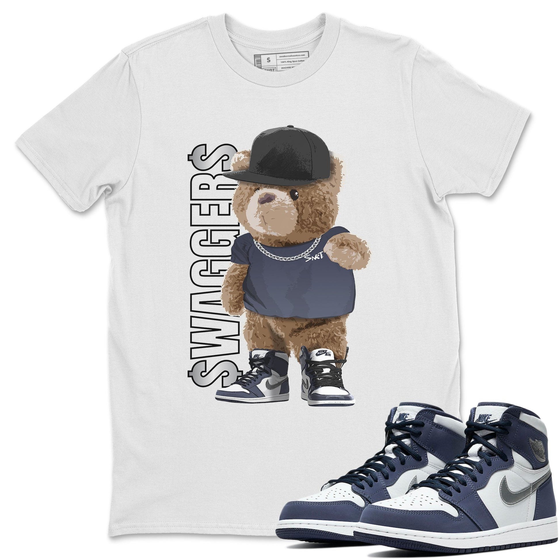 Jordan 1 Midnight Navy Sneaker Match Tees Bear Swaggers Sneaker Tees Jordan 1 Midnight Navy Sneaker Release Tees Unisex Shirts