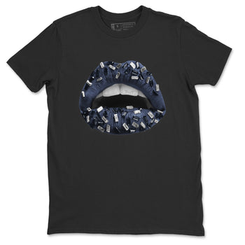 Jordan 1 Midnight Navy Sneaker Match Tees Lips Jewel Sneaker Tees Jordan 1 Midnight Navy Sneaker Release Tees Unisex Shirts