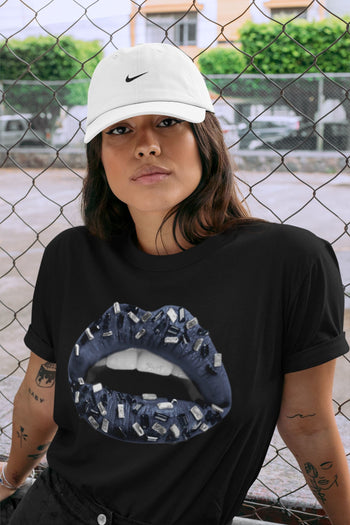 Jordan 1 Midnight Navy Sneaker Match Tees Lips Jewel Sneaker Tees Jordan 1 Midnight Navy Sneaker Release Tees Unisex Shirts