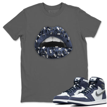 Jordan 1 Midnight Navy Sneaker Match Tees Lips Jewel Sneaker Tees Jordan 1 Midnight Navy Sneaker Release Tees Unisex Shirts