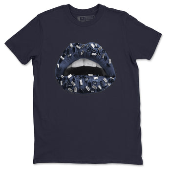 Jordan 1 Midnight Navy Sneaker Match Tees Lips Jewel Sneaker Tees Jordan 1 Midnight Navy Sneaker Release Tees Unisex Shirts