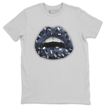 Jordan 1 Midnight Navy Sneaker Match Tees Lips Jewel Sneaker Tees Jordan 1 Midnight Navy Sneaker Release Tees Unisex Shirts