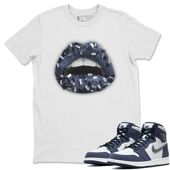 Jordan 1 Midnight Navy Sneaker Match Tees Lips Jewel Sneaker Tees Jordan 1 Midnight Navy Sneaker Release Tees Unisex Shirts