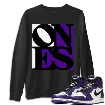 Jordan 1 Court Purple Sneaker Match Tees Ones Sneaker Tees Jordan 1 Court Purple Sneaker Release Tees Unisex Shirts