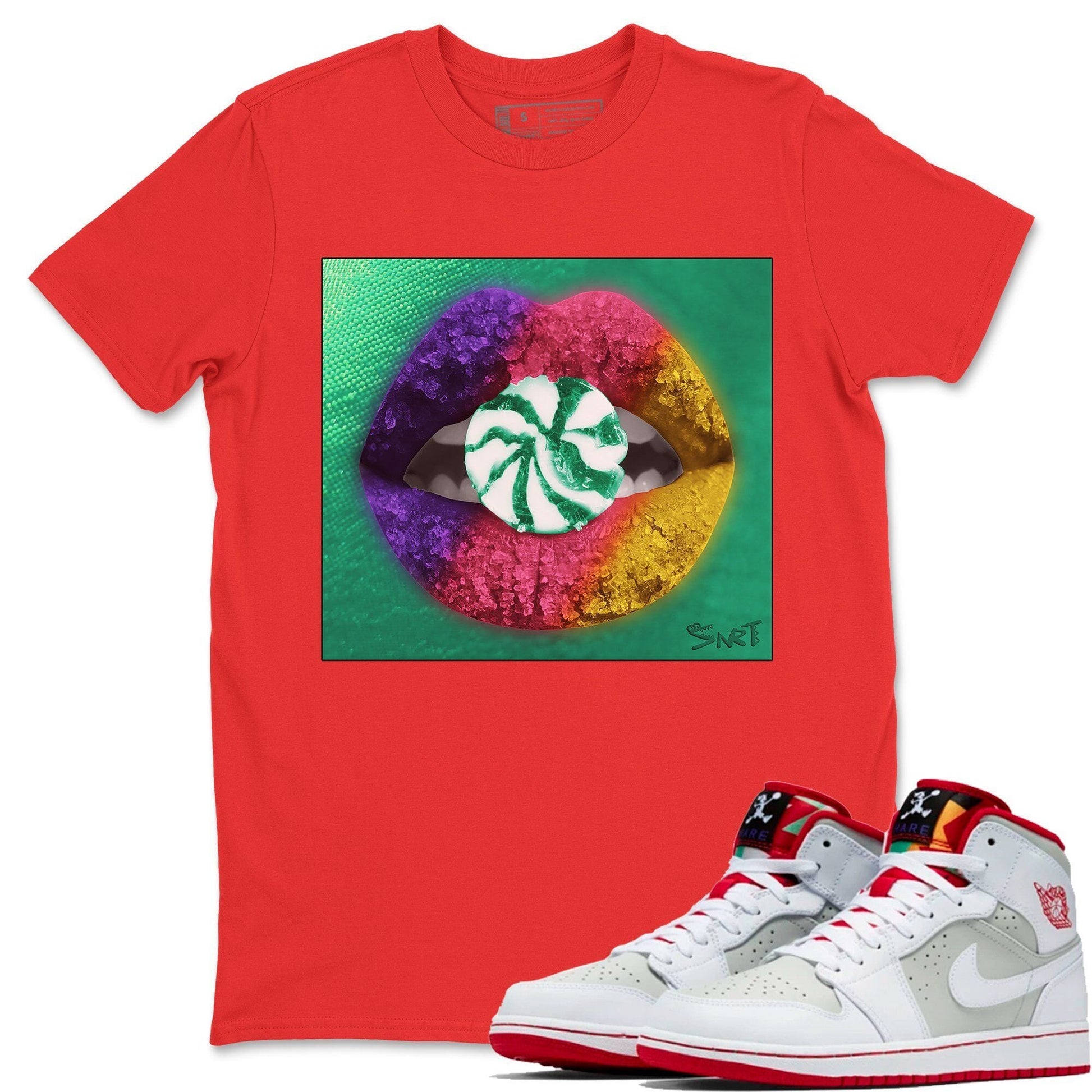 Jordan 1 Hare Sneaker Match Tees Lips Candy Sneaker Tees Jordan 1 Hare Sneaker Release Tees Unisex Shirts