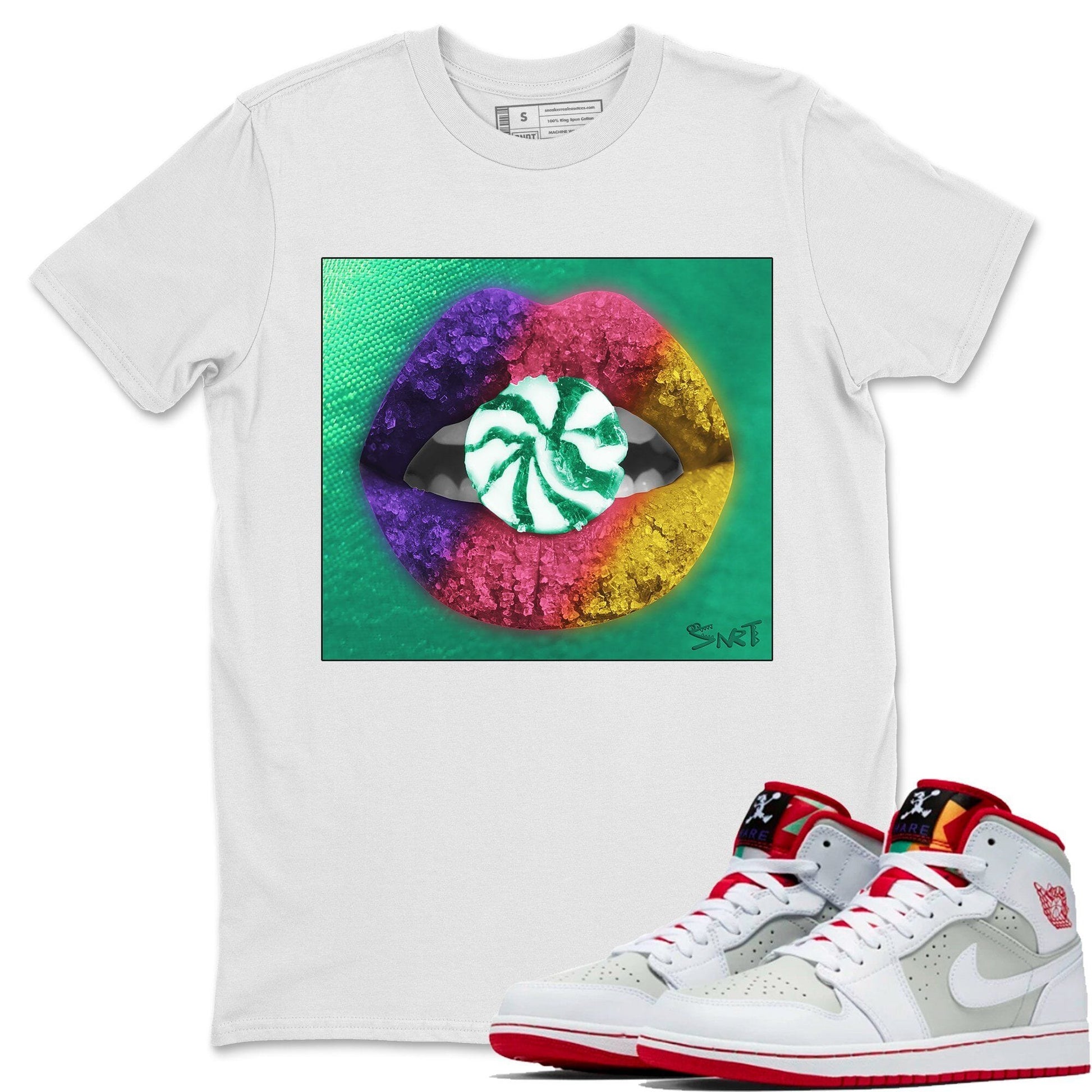 Jordan 1 Hare Sneaker Match Tees Lips Candy Sneaker Tees Jordan 1 Hare Sneaker Release Tees Unisex Shirts