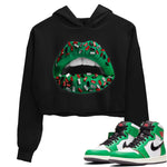 Jordan 1 Lucky Green Sneaker Match Tees Lips Jewel Sneaker Tees Jordan 1 Lucky Green Sneaker Release Tees Women's Shirts