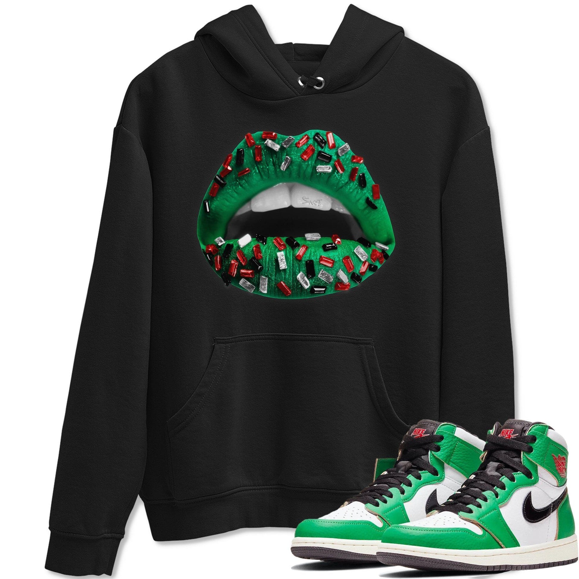 Jordan 1 Lucky Green Sneaker Match Tees Lips Jewel Sneaker Tees Jordan 1 Lucky Green Sneaker Release Tees Unisex Shirts