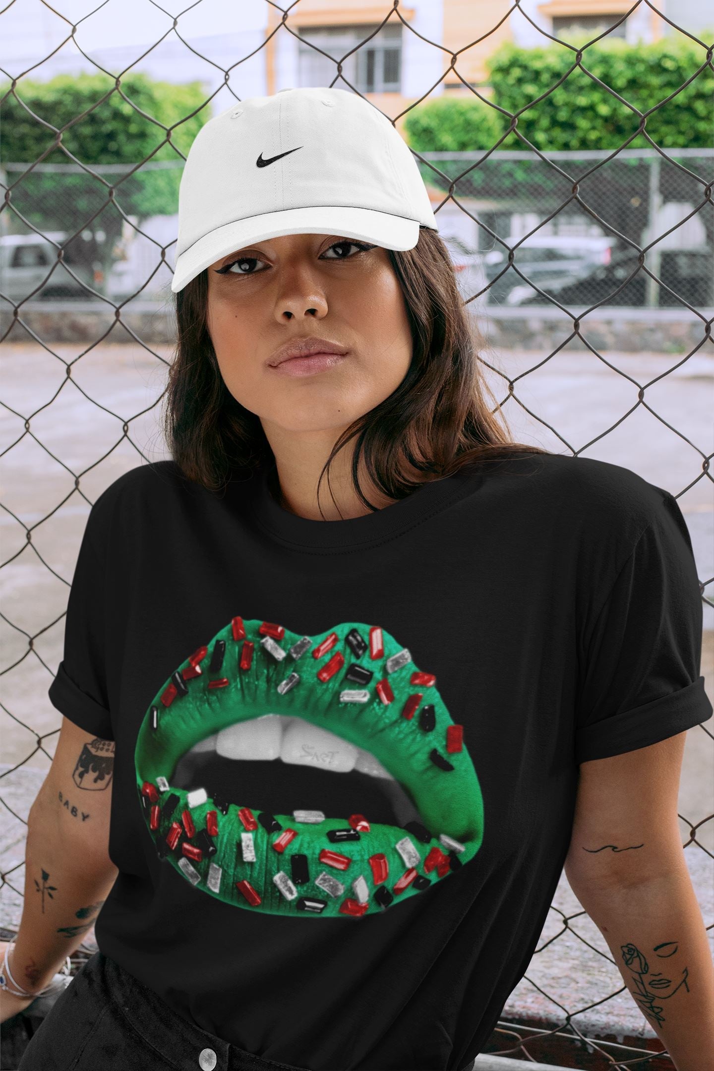 Jordan 1 Lucky Green Sneaker Match Tees Lips Jewel Sneaker Tees Jordan 1 Lucky Green Sneaker Release Tees Unisex Shirts