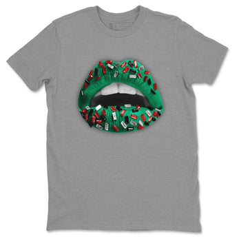 Jordan 1 Lucky Green Sneaker Match Tees Lips Jewel Sneaker Tees Jordan 1 Lucky Green Sneaker Release Tees Unisex Shirts