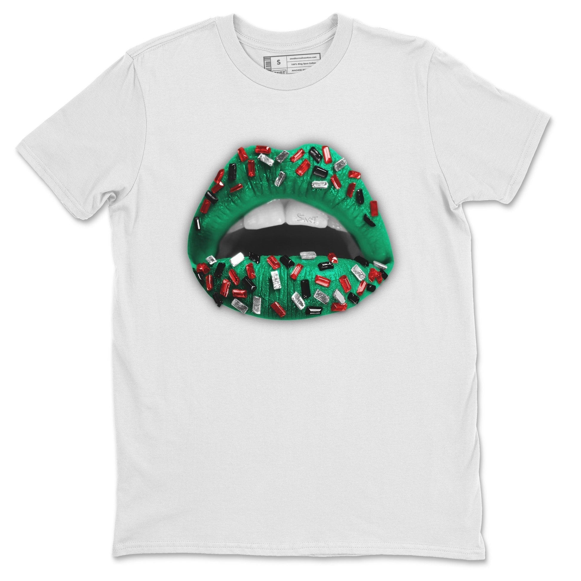 Jordan 1 Lucky Green Sneaker Match Tees Lips Jewel Sneaker Tees Jordan 1 Lucky Green Sneaker Release Tees Unisex Shirts