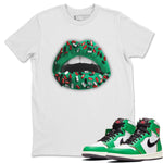 Jordan 1 Lucky Green Sneaker Match Tees Lips Jewel Sneaker Tees Jordan 1 Lucky Green Sneaker Release Tees Unisex Shirts