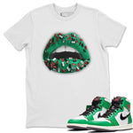 Jordan 1 Lucky Green Sneaker Match Tees Lips Jewel Sneaker Tees Jordan 1 Lucky Green Sneaker Release Tees Unisex Shirts