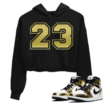 Jordan 1 Metallic Gold Sneaker Match Tees Number 23 Sneaker Tees Jordan 1 Metallic Gold Sneaker Release Tees Women's Shirts