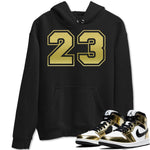 Jordan 1 Metallic Gold Sneaker Match Tees Number 23 Sneaker Tees Jordan 1 Metallic Gold Sneaker Release Tees Unisex Shirts