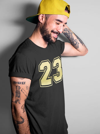 Jordan 1 Metallic Gold Sneaker Match Tees Number 23 Sneaker Tees Jordan 1 Metallic Gold Sneaker Release Tees Unisex Shirts