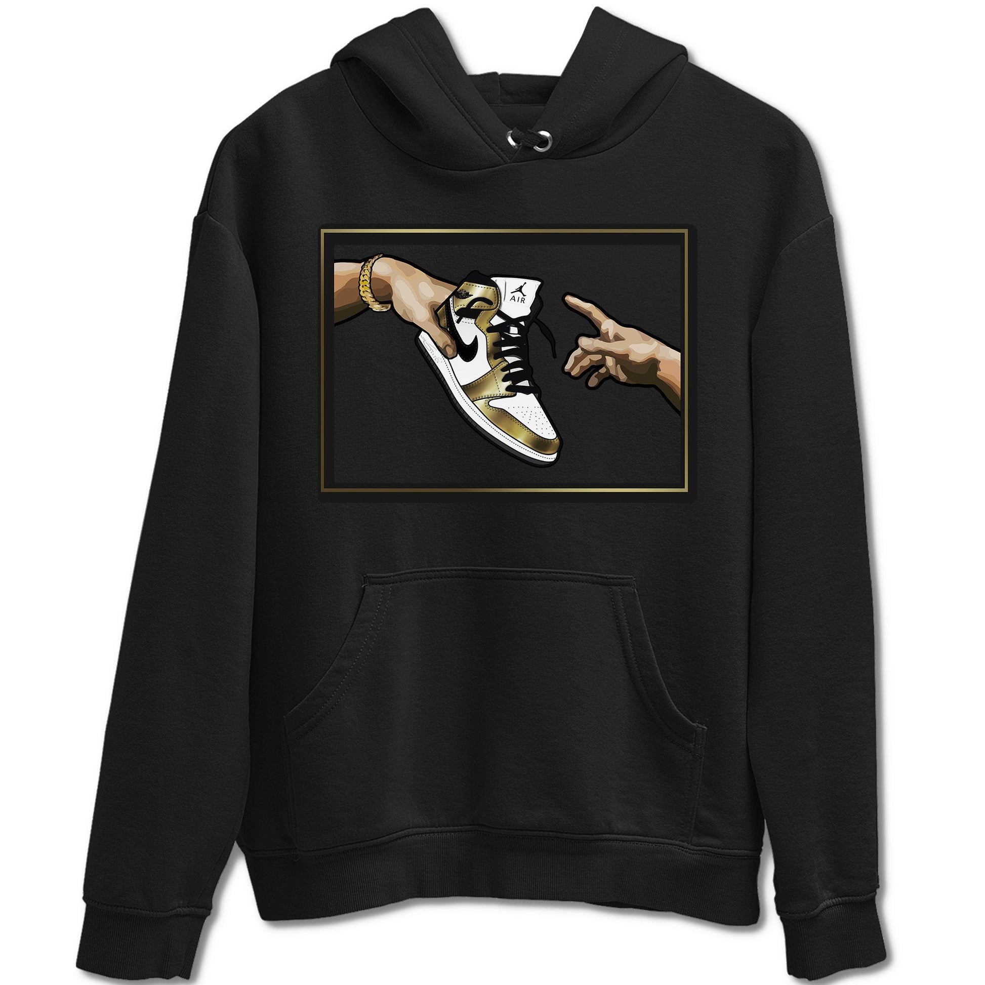 Jordan 1 Metallic Gold Sneaker Match Tees Adam's Creation Sneaker Tees Jordan 1 Metallic Gold Sneaker Release Tees Unisex Shirts