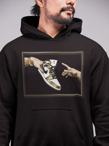 Jordan 1 Metallic Gold Sneaker Match Tees Adam's Creation Sneaker Tees Jordan 1 Metallic Gold Sneaker Release Tees Unisex Shirts