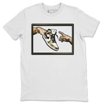 Jordan 1 Metallic Gold Sneaker Match Tees Adam's Creation Sneaker Tees Jordan 1 Metallic Gold Sneaker Release Tees Unisex Shirts