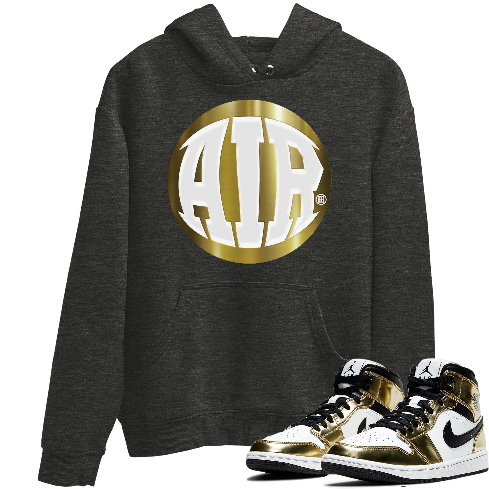 Jordan 1 Metallic Gold Sneaker Match Tees AIR Sneaker Tees Jordan 1 Metallic Gold Sneaker Release Tees Unisex Shirts