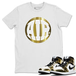 Jordan 1 Metallic Gold Sneaker Match Tees AIR Sneaker Tees Jordan 1 Metallic Gold Sneaker Release Tees Unisex Shirts