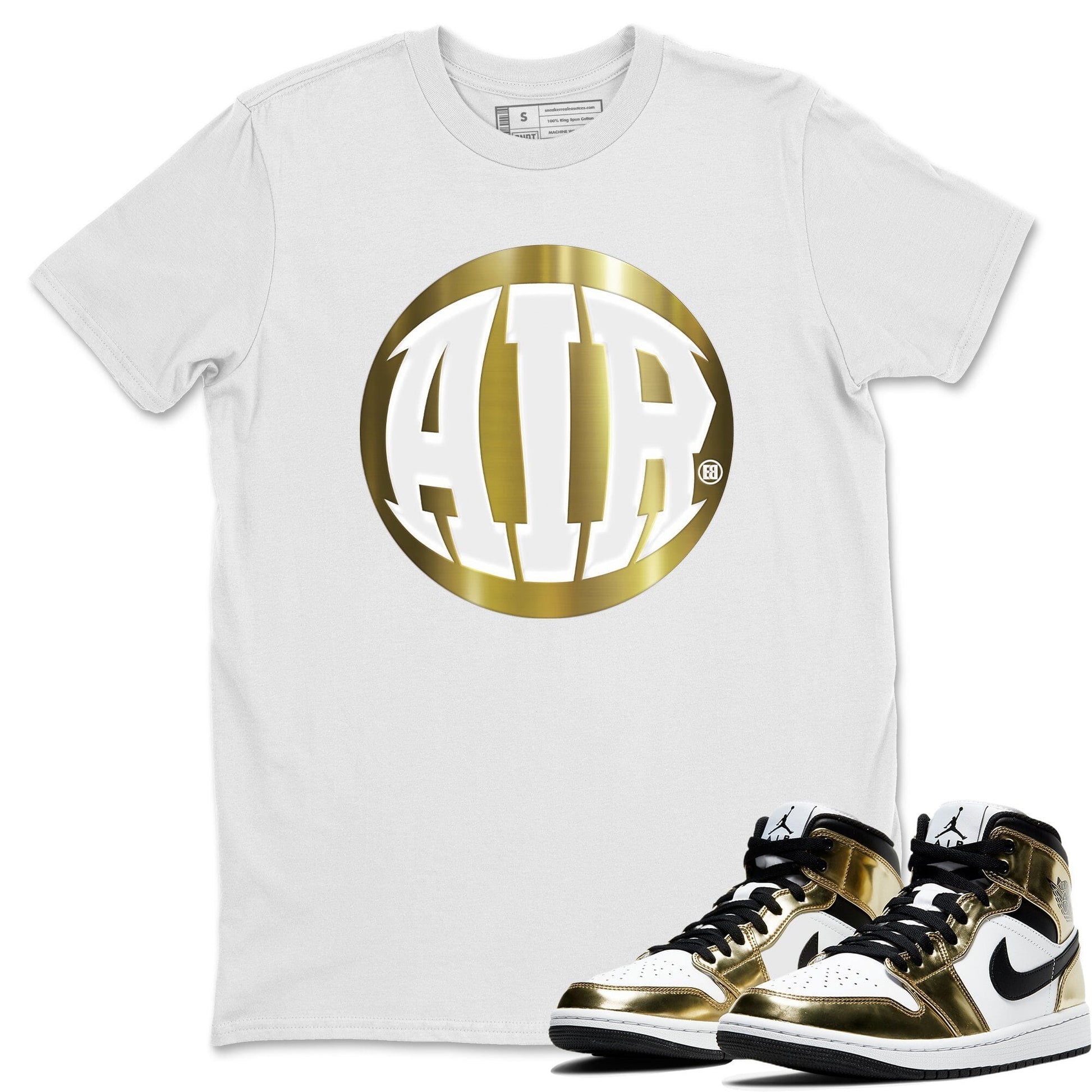 Jordan 1 Metallic Gold Sneaker Match Tees AIR Sneaker Tees Jordan 1 Metallic Gold Sneaker Release Tees Unisex Shirts