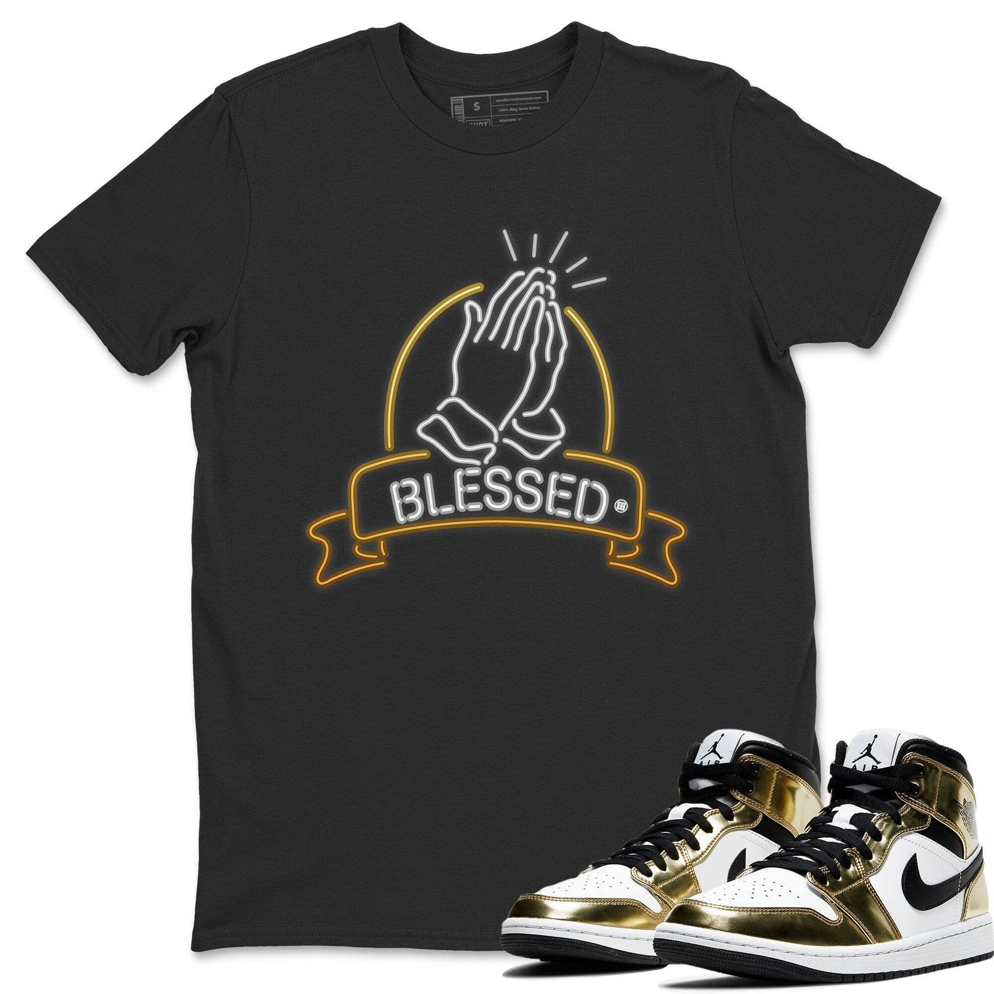 Jordan 1 Metallic Gold Sneaker Match Tees Blessed Sneaker Tees Jordan 1 Metallic Gold Sneaker Release Tees Unisex Shirts