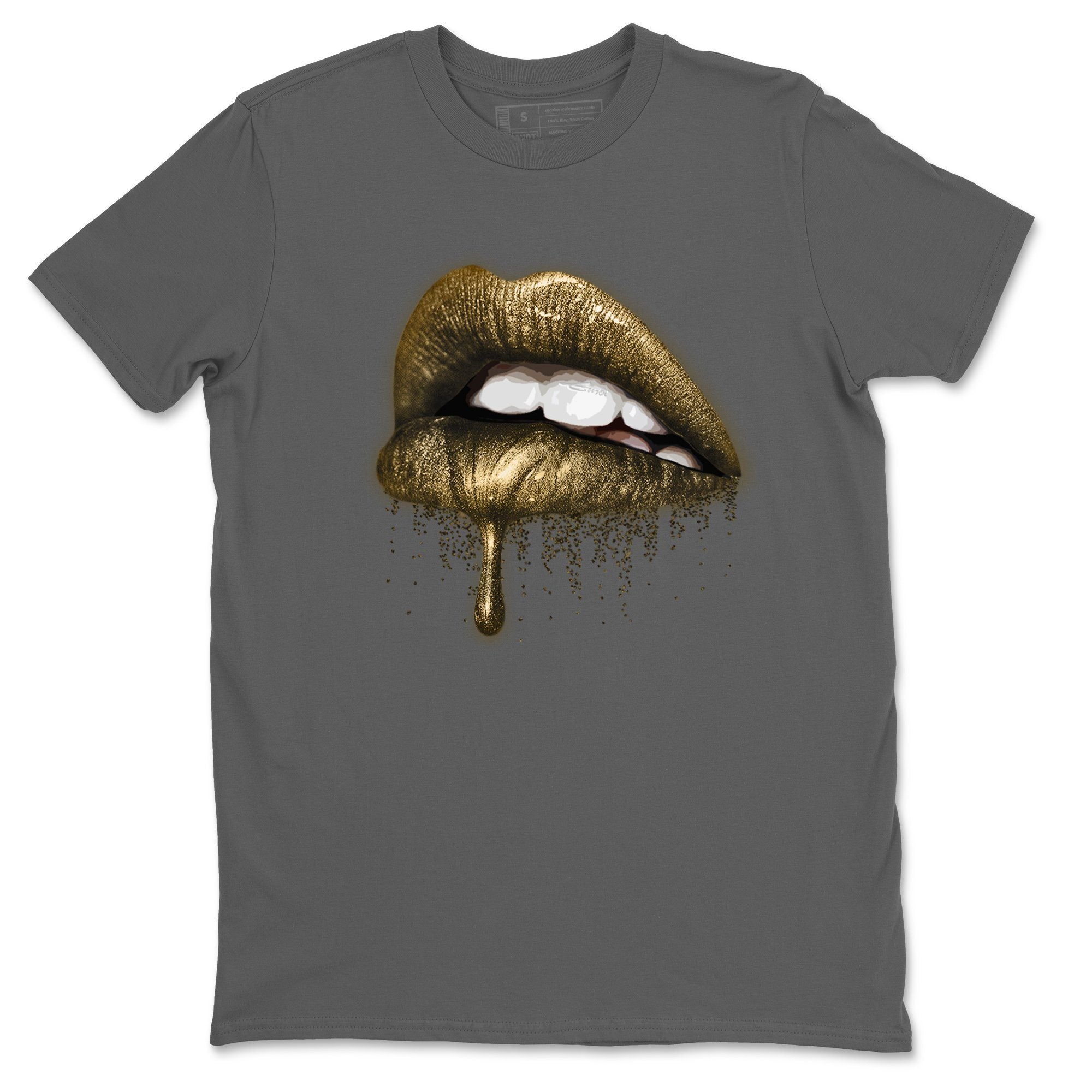 Jordan 1 Metallic Gold Sneaker Match Tees Dripping Lips Sneaker Tees Jordan 1 Metallic Gold Sneaker Release Tees Unisex Shirts