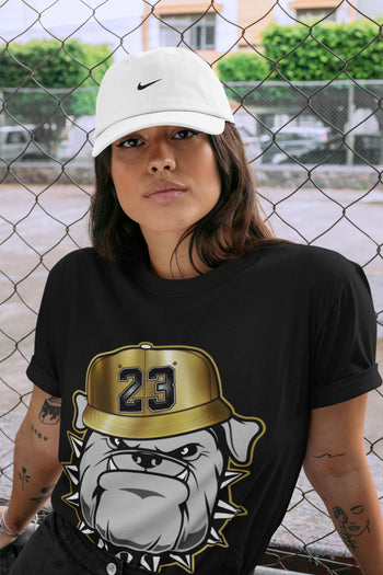 Jordan 1 Metallic Gold Sneaker Match Tees English Bulldog Sneaker Tees Jordan 1 Metallic Gold Sneaker Release Tees Unisex Shirts