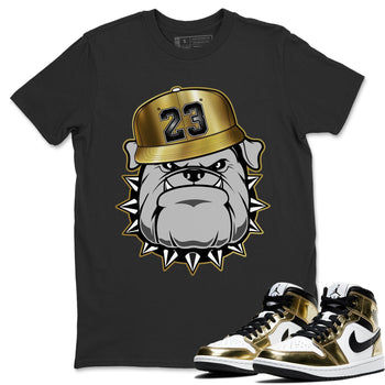 Jordan 1 Metallic Gold Sneaker Match Tees English Bulldog Sneaker Tees Jordan 1 Metallic Gold Sneaker Release Tees Unisex Shirts