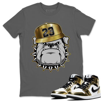 Jordan 1 Metallic Gold Sneaker Match Tees English Bulldog Sneaker Tees Jordan 1 Metallic Gold Sneaker Release Tees Unisex Shirts