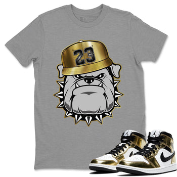 Jordan 1 Metallic Gold Sneaker Match Tees English Bulldog Sneaker Tees Jordan 1 Metallic Gold Sneaker Release Tees Unisex Shirts
