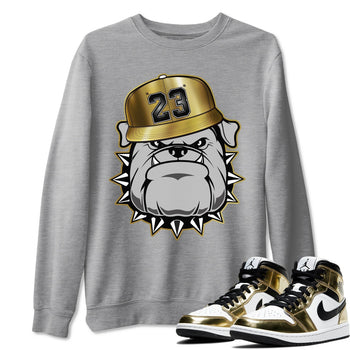 Jordan 1 Metallic Gold Sneaker Match Tees English Bulldog Sneaker Tees Jordan 1 Metallic Gold Sneaker Release Tees Unisex Shirts