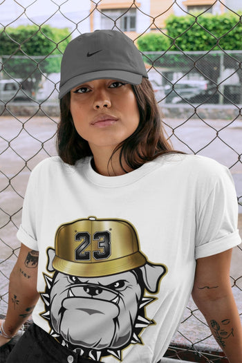 Jordan 1 Metallic Gold Sneaker Match Tees English Bulldog Sneaker Tees Jordan 1 Metallic Gold Sneaker Release Tees Unisex Shirts