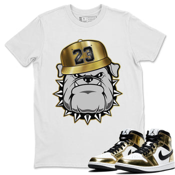 Jordan 1 Metallic Gold Sneaker Match Tees English Bulldog Sneaker Tees Jordan 1 Metallic Gold Sneaker Release Tees Unisex Shirts