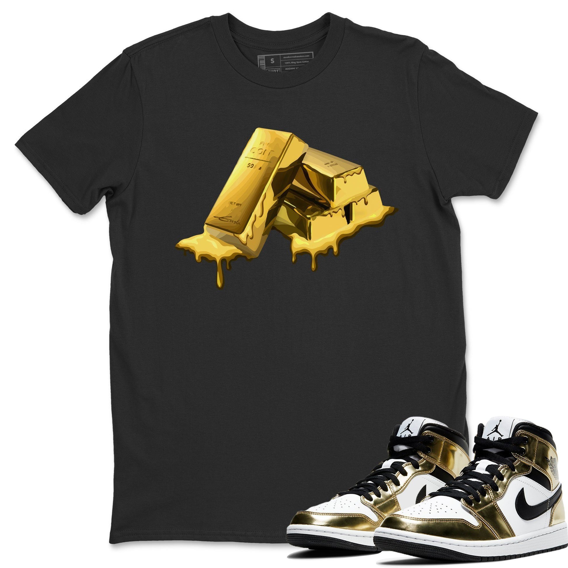 Jordan 1 Metallic Gold Sneaker Match Tees Gold Bar Sneaker Tees Jordan 1 Metallic Gold Sneaker Release Tees Unisex Shirts