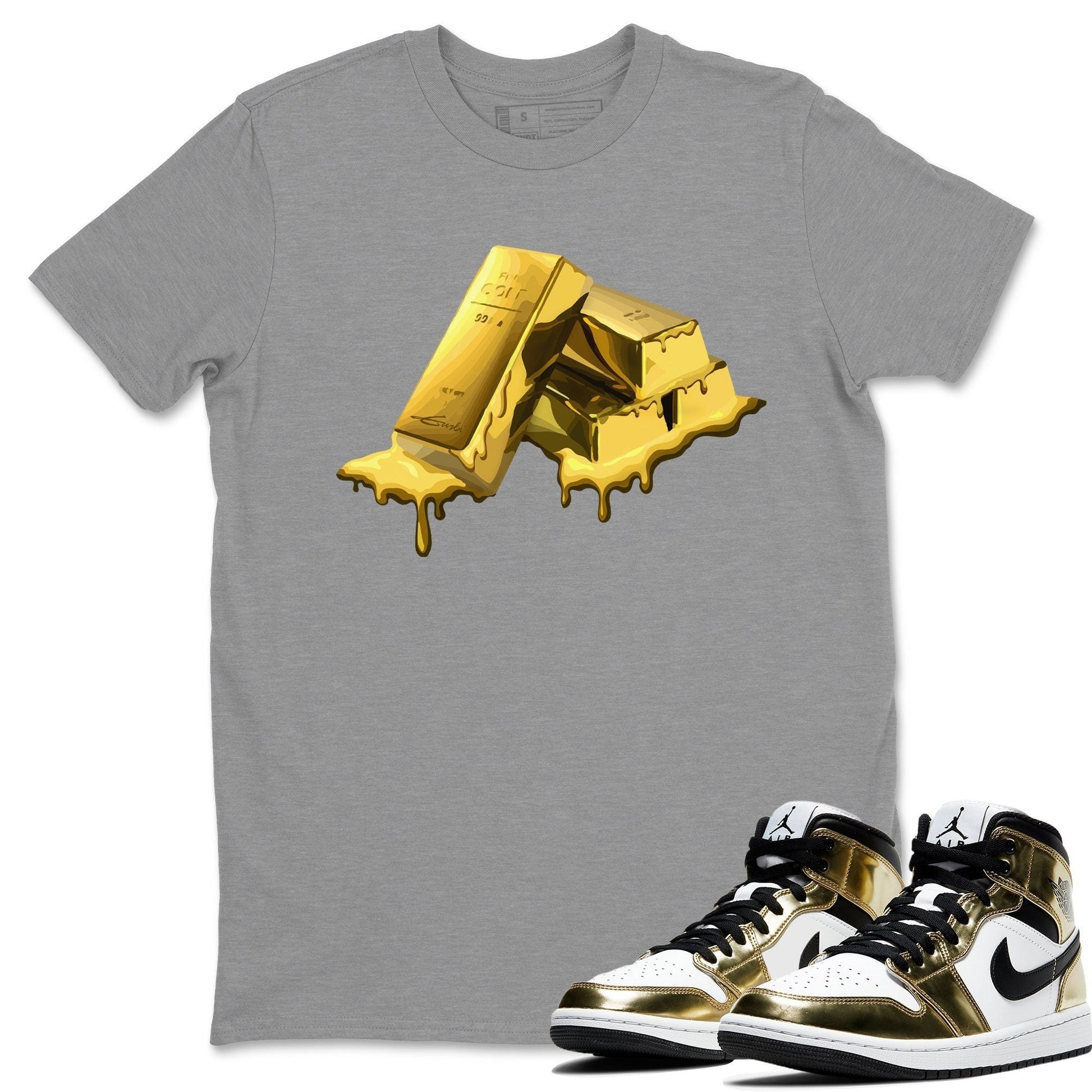 Jordan 1 Metallic Gold Sneaker Match Tees Gold Bar Sneaker Tees Jordan 1 Metallic Gold Sneaker Release Tees Unisex Shirts