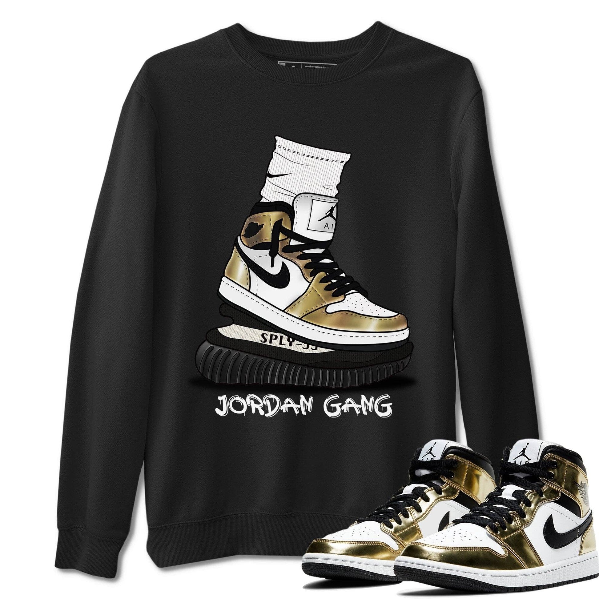 Jordan 1 Metallic Gold Sneaker Match Tees Jordan Gang Sneaker Tees Jordan 1 Metallic Gold Sneaker Release Tees Unisex Shirts