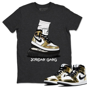 Jordan 1 Metallic Gold Sneaker Match Tees Jordan Gang Sneaker Tees Jordan 1 Metallic Gold Sneaker Release Tees Unisex Shirts
